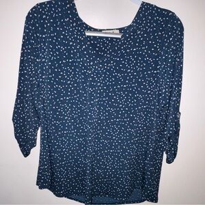 Beacon Navy and White Speckled Blouse